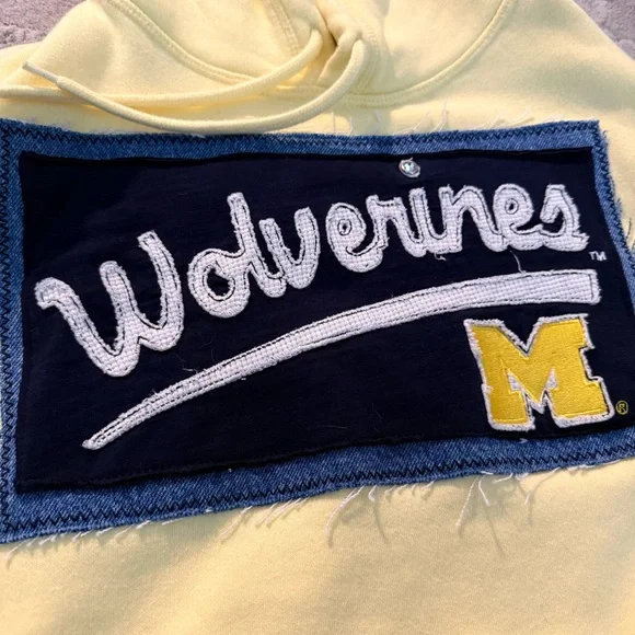 Michigan Wolverines Crop Hoodie - Picture 2 of 7